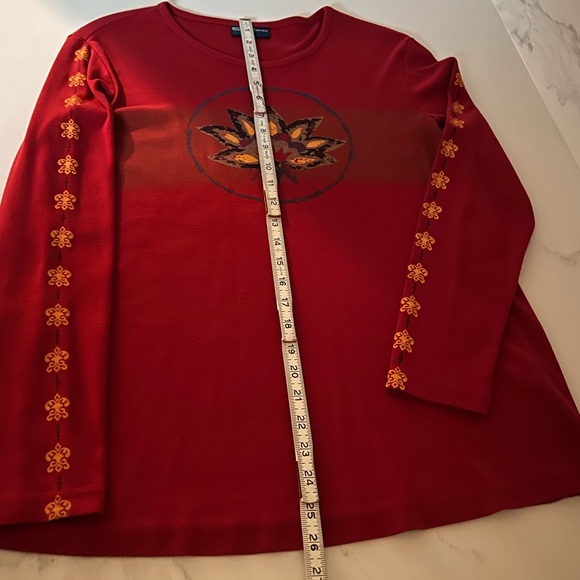 Vintage Y2K maternity collection, red graphic jersey knit top - Picture 8 of 12